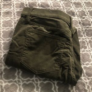 Loft green pants with zipper